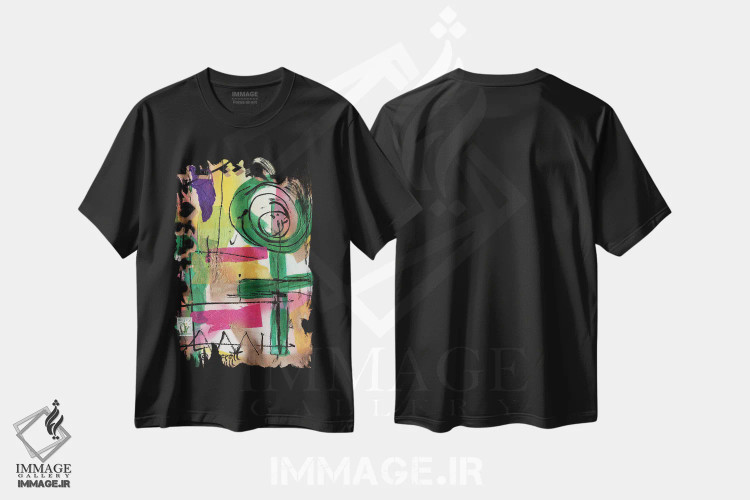 تیشرت مشکی طرح دار زن اثر اورِت اسپرویل | immage.ir