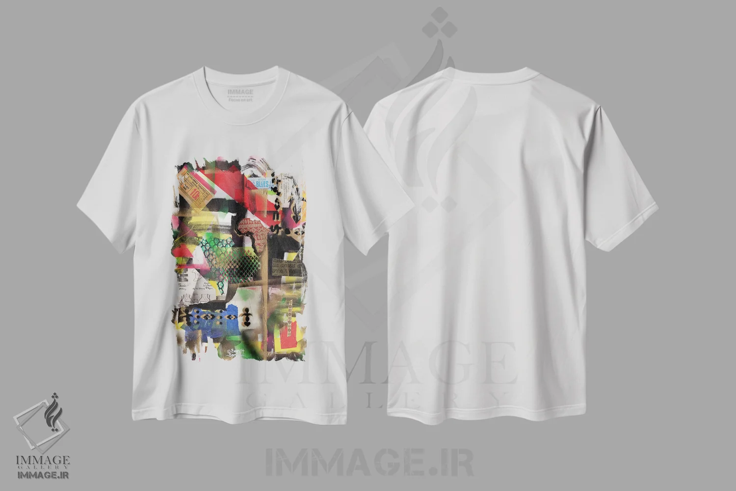تیشرت سفید طرح دار کلاژ آفریقایی اثر اورِت اسپرویل | immage.ir