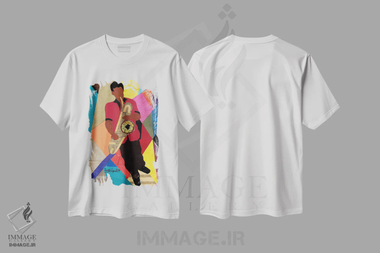 تیشرت سفید طرح دار در حال و هوای احساساتی، هنر آمریکایی آفریقایی تبار اثر اورِت اسپرویل | فروشگاه ایماژ