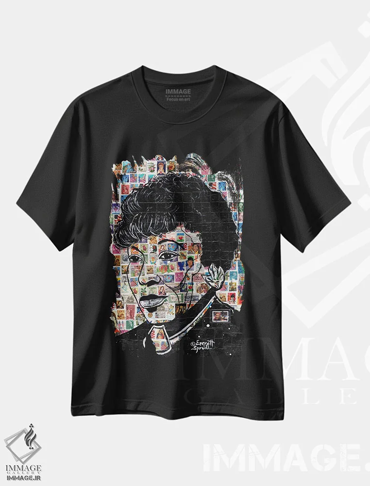 تیشرت مشکی طرح دار زورا نیل هرستون، هنر آمریکایی آفریقایی تبار اثر اورِت اسپرویل | immage.ir