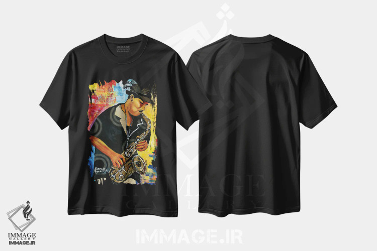 تیشرت مشکی طرح دار تونی وین، هنر آمریکایی آفریقایی تبار اثر اورِت اسپرویل | فروشگاه ایماژ