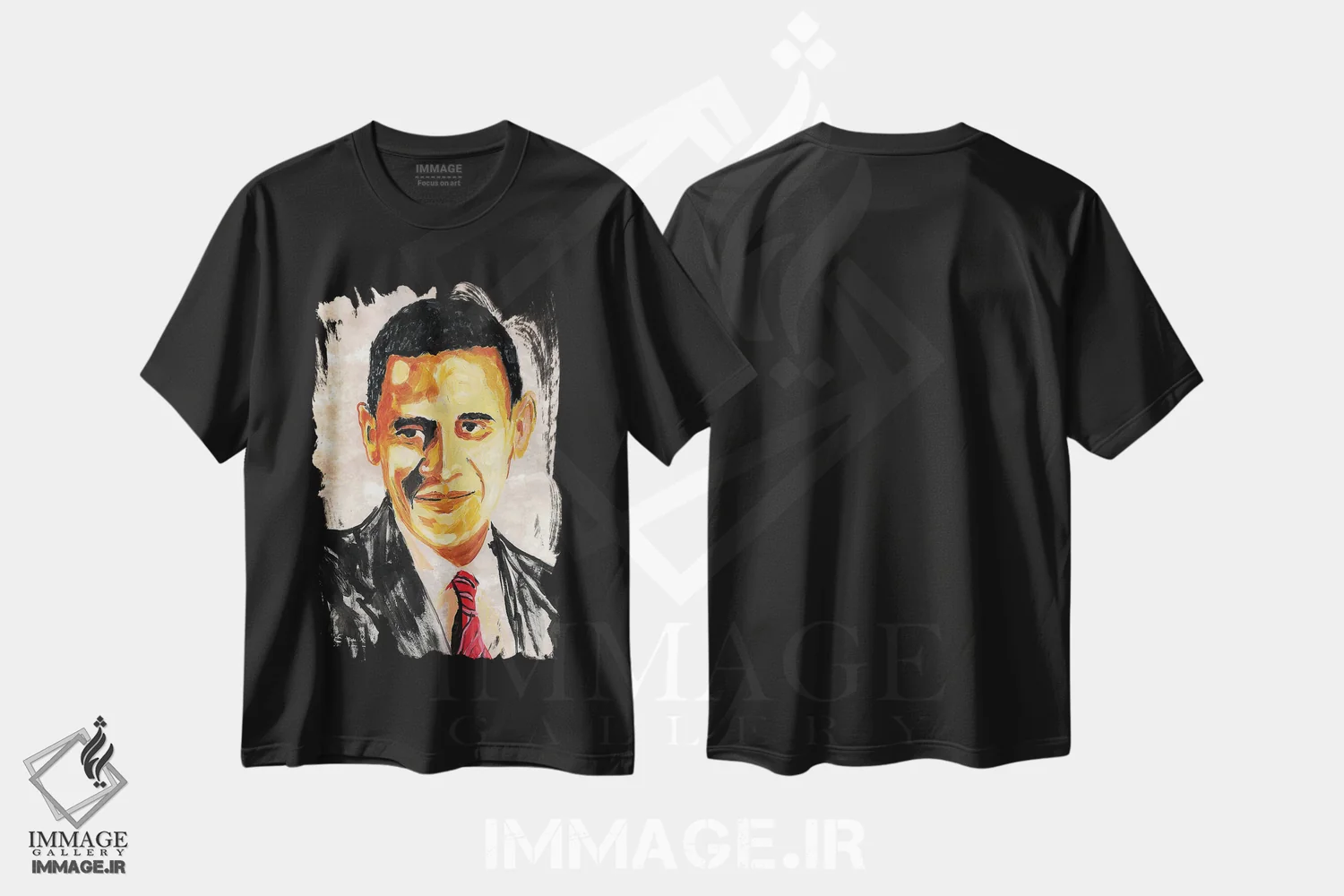 تیشرت مشکی طرح دار باراک اوباما، هنر آمریکایی آفریقایی تبار اثر اورِت اسپرویل | immage.ir