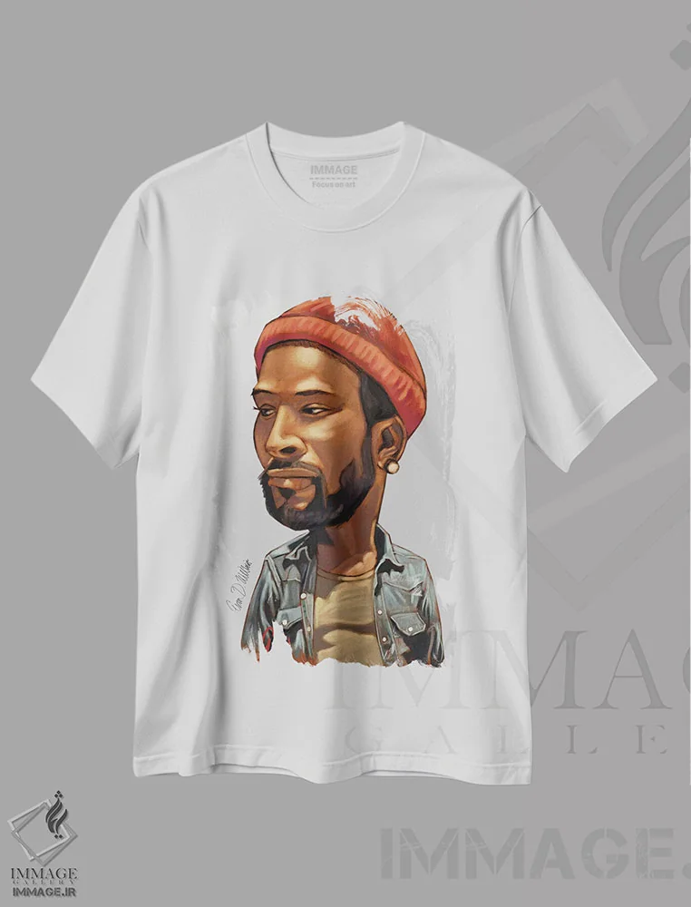 تیشرت سفید طرح دار ماروین، هنر آمریکایی آفریقایی تبار اثر ایوان ویلیامز | فروشگاه ایماژ