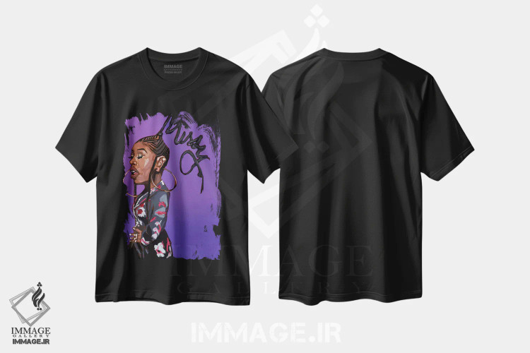 تیشرت مشکی طرح دار میسی ای، هنر آمریکایی آفریقایی تبار اثر ایوان ویلیامز | فروشگاه ایماژ