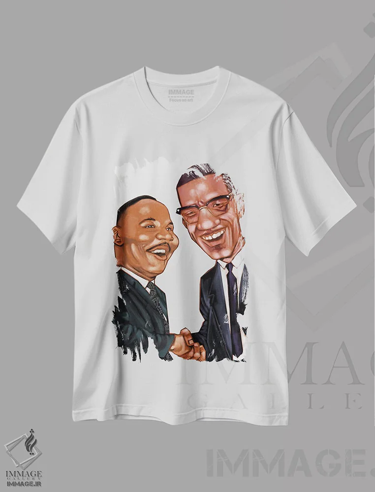 تیشرت سفید طرح دار ام ال کی و ایکس، هنر آمریکایی آفریقایی تبار اثر ایوان ویلیامز | immage.ir