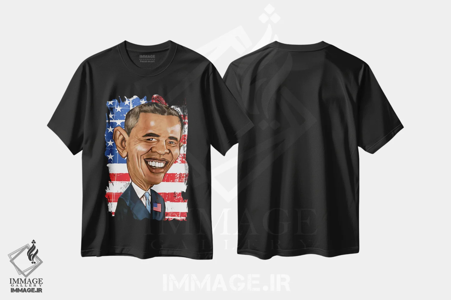 تیشرت مشکی طرح دار اوباما، هنر آمریکایی آفریقایی تبار اثر ایوان ویلیامز | immage.ir