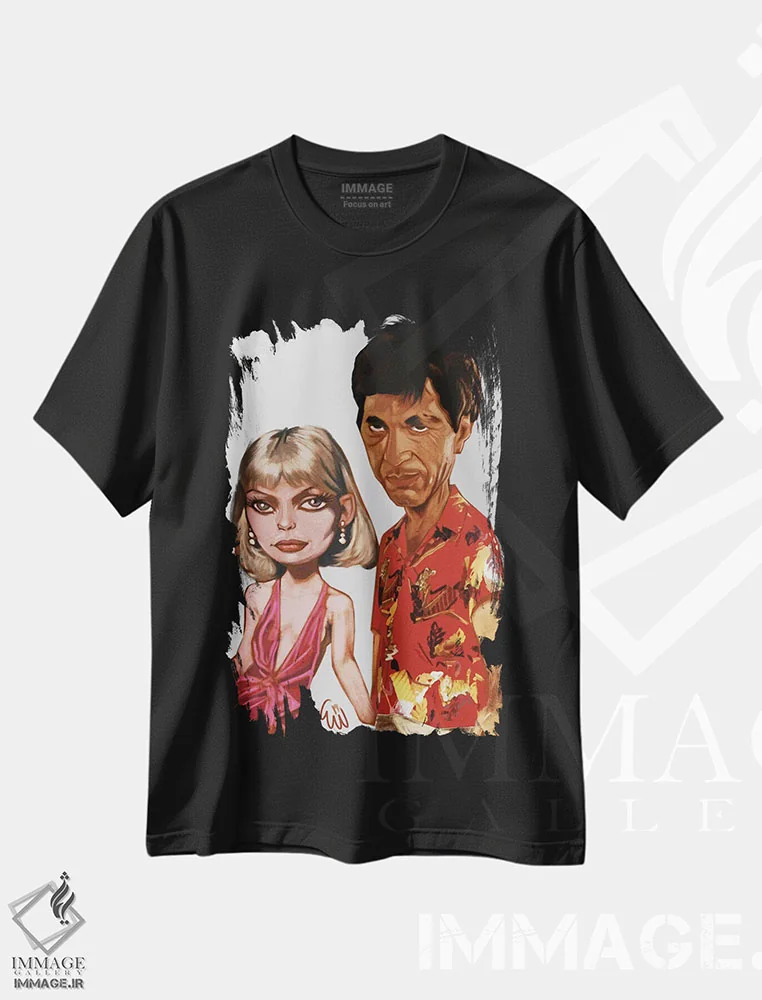 تیشرت مشکی طرح دار اسکارفیس، تزئینی اثر ایوان ویلیامز | immage.ir