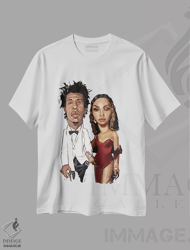 تیشرت سفید طرح دار خانواده کارتر، هنر آمریکایی آفریقایی تبار اثر ایوان ویلیامز | immage.ir