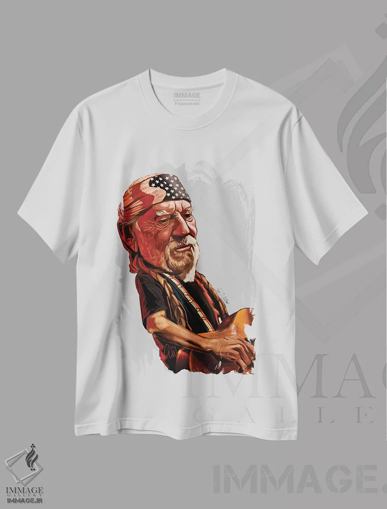 تیشرت سفید طرح دار ویلی نلسون، تزئینی اثر ایوان ویلیامز | immage.ir