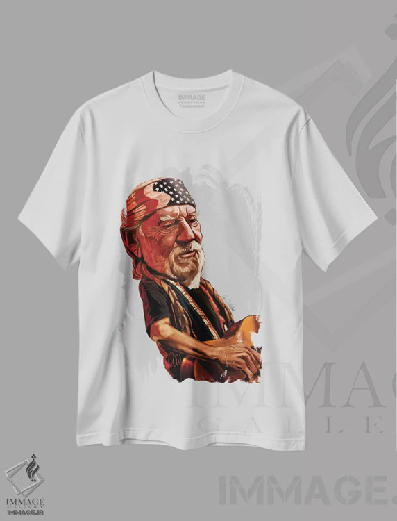 تیشرت سفید طرح دار ویلی نلسون، تزئینی اثر ایوان ویلیامز | immage.ir