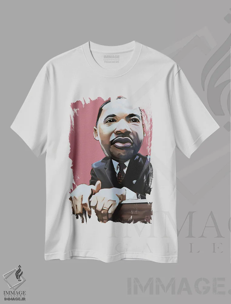 تیشرت سفید طرح دار ام ال کی، هنر دیجیتال اثر ایوان ویلیامز | immage.ir