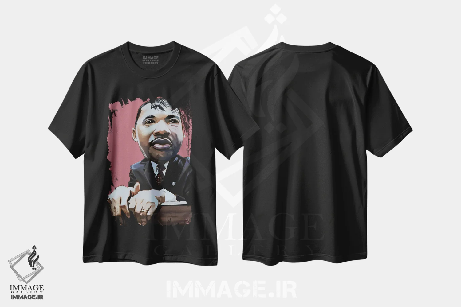 تیشرت مشکی طرح دار ام ال کی، هنر دیجیتال اثر ایوان ویلیامز | فروشگاه ایماژ