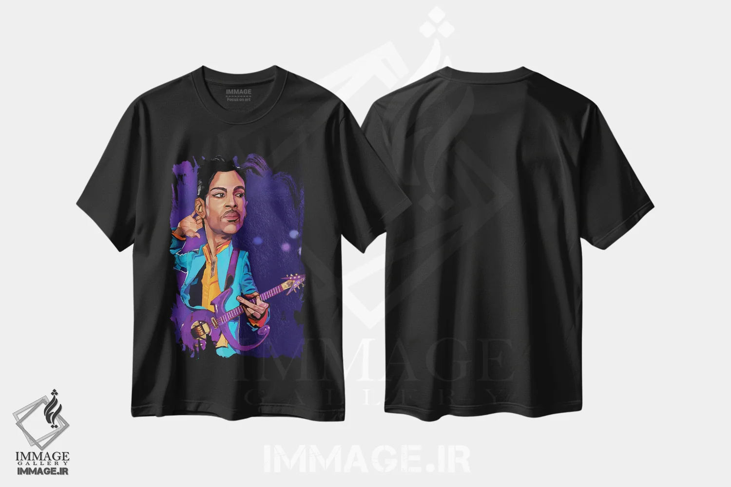 تیشرت مشکی طرح دار پرینس، هنر دیجیتال اثر ایوان ویلیامز | immage.ir