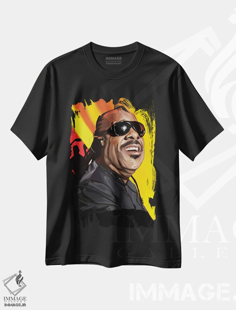 تیشرت مشکی طرح دار واندر، هنر دیجیتال اثر ایوان ویلیامز | فروشگاه ایماژ