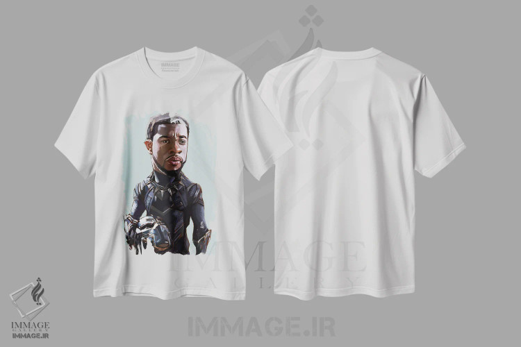 تیشرت سفید طرح دار چادویک بوزمن، هنر آمریکایی آفریقایی تبار اثر ایوان ویلیامز | immage.ir