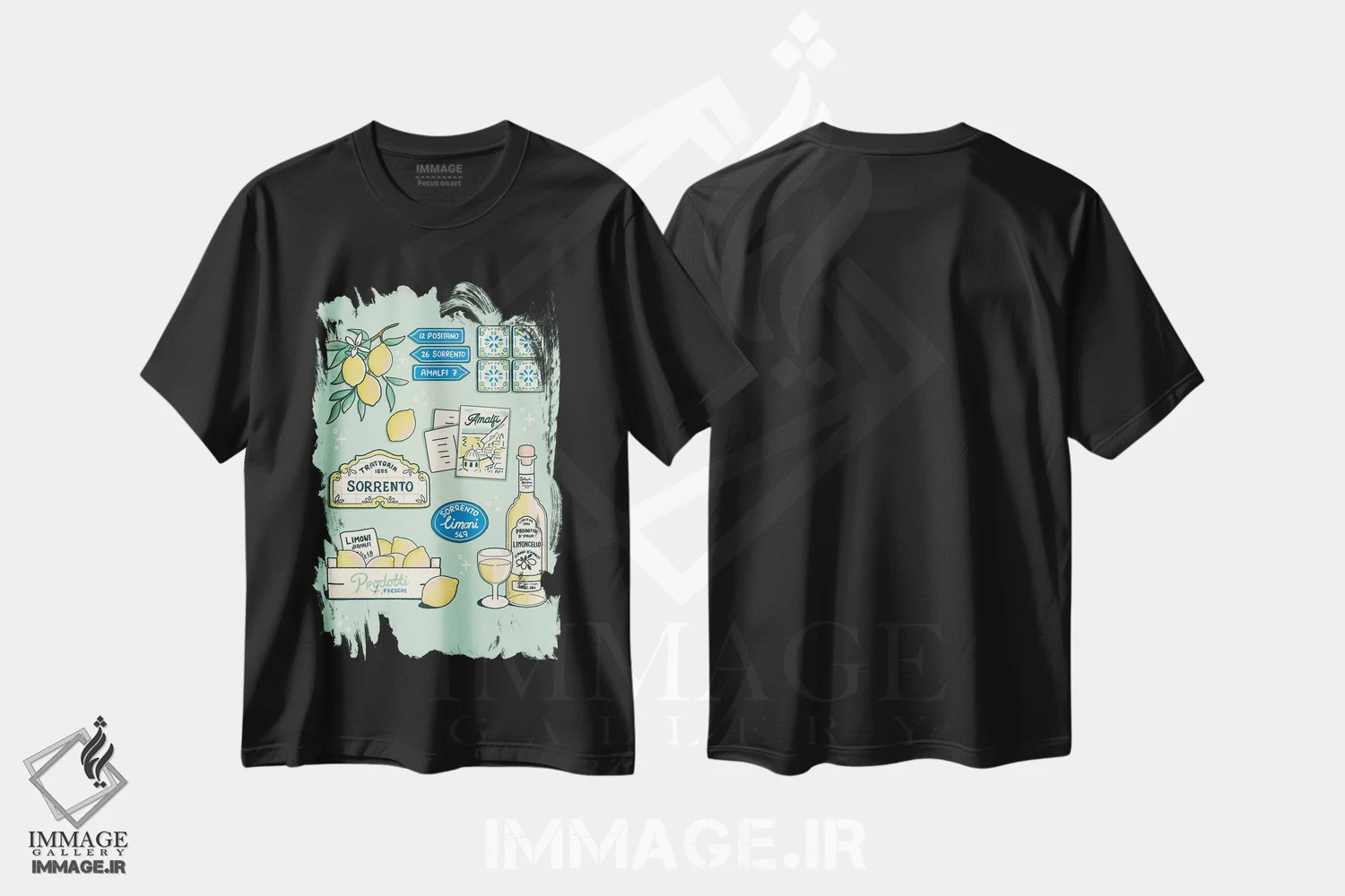 تیشرت مشکی طرح دار ایتالیا، هنر دیجیتال اثر ایو اندرسون | immage.ir