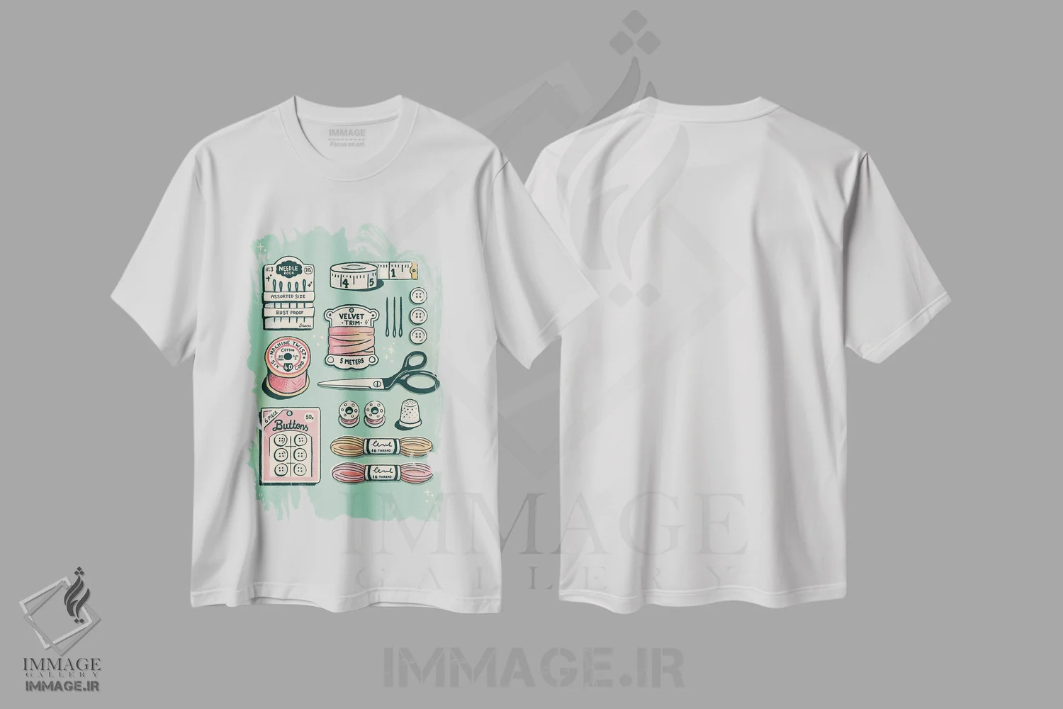 تیشرت سفید طرح دار خیاطی، هنر دیجیتال اثر ایو اندرسون | immage.ir