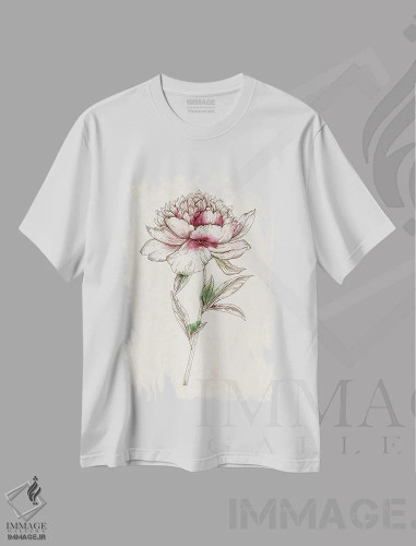 تیشرت سفید طرح دار ظرافت ۱، دکور بوهمی اثر اوا واتس | فروشگاه ایماژ