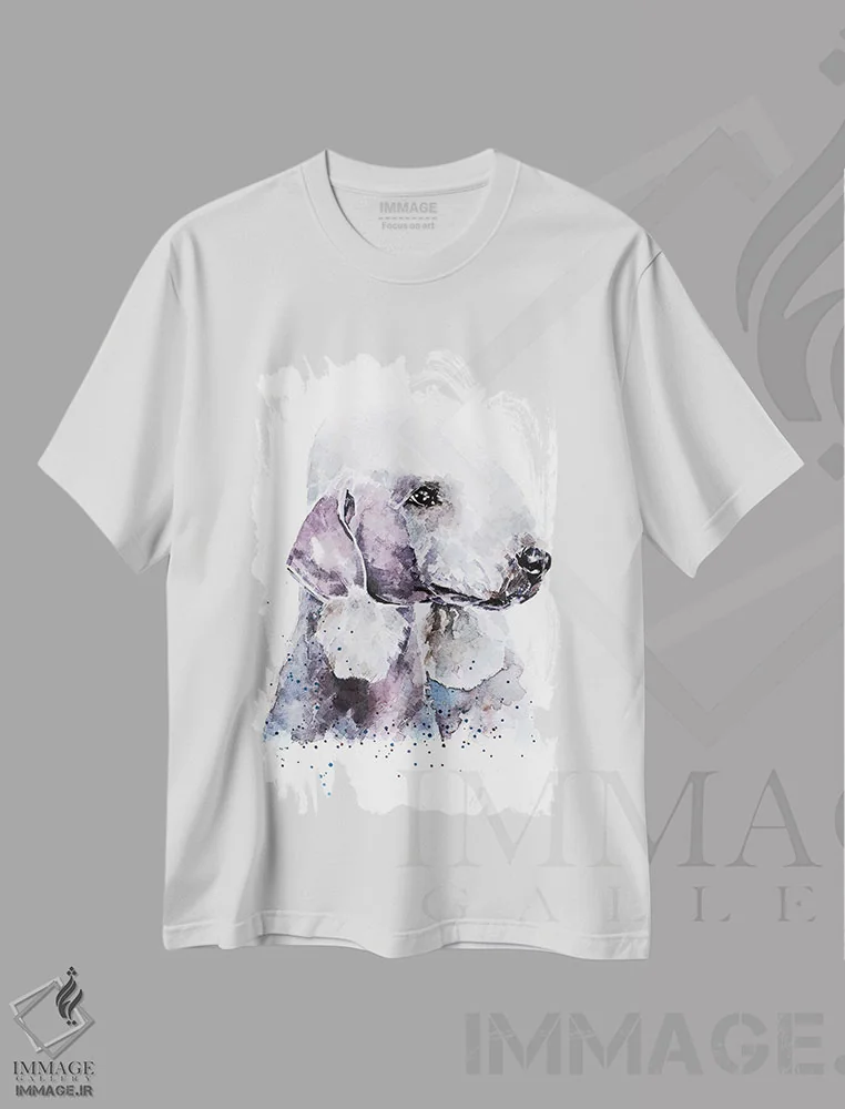 تیشرت سفید طرح دار تِریِر بدلینگتون ۱، دکور معاصر اثر ادز واترکالرز | فروشگاه ایماژ