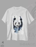 تیشرت سفید طرح دار پاندای گام زن پرانرژی، دکور معاصر اثر ادز واترکالرز | فروشگاه ایماژ