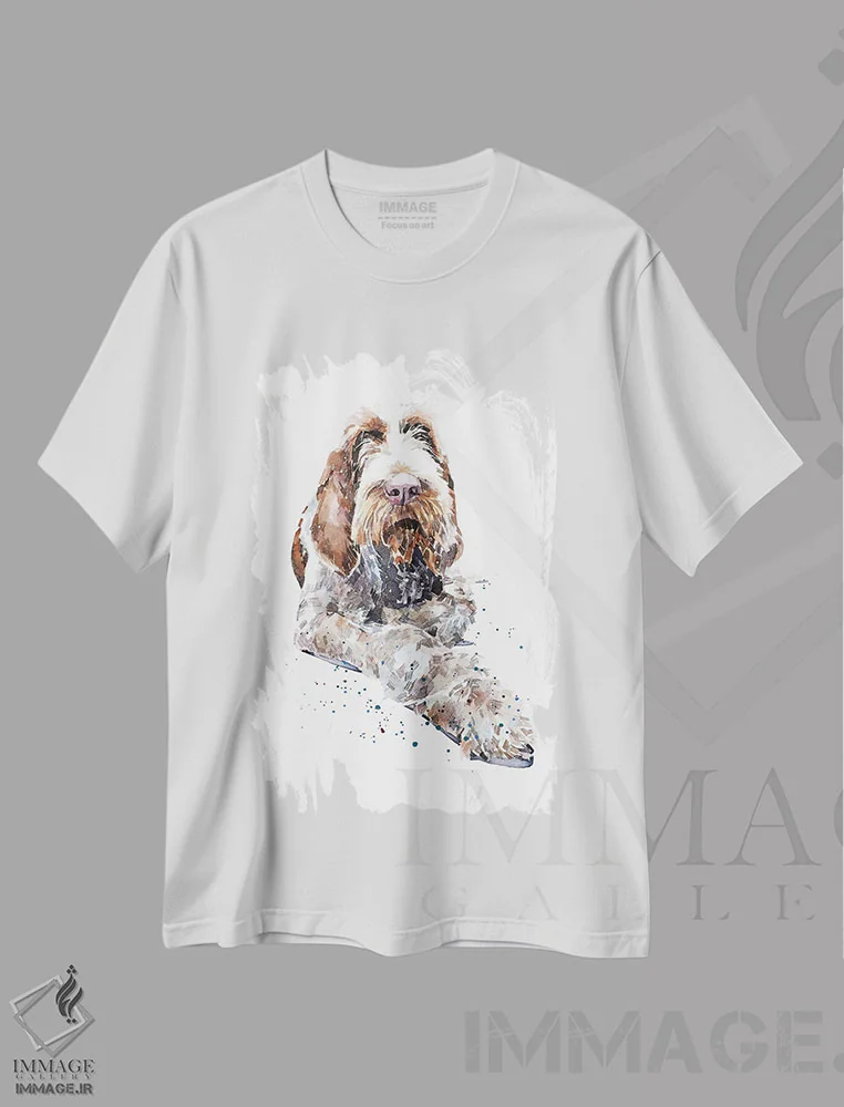 تیشرت سفید طرح دار اسپینونه II، دکور معاصر اثر ادز واترکالرز | فروشگاه ایماژ