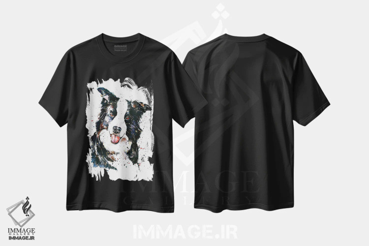 تیشرت مشکی طرح دار تعقیب خوشبختی، دکور معاصر اثر ادز واترکالرز | فروشگاه ایماژ