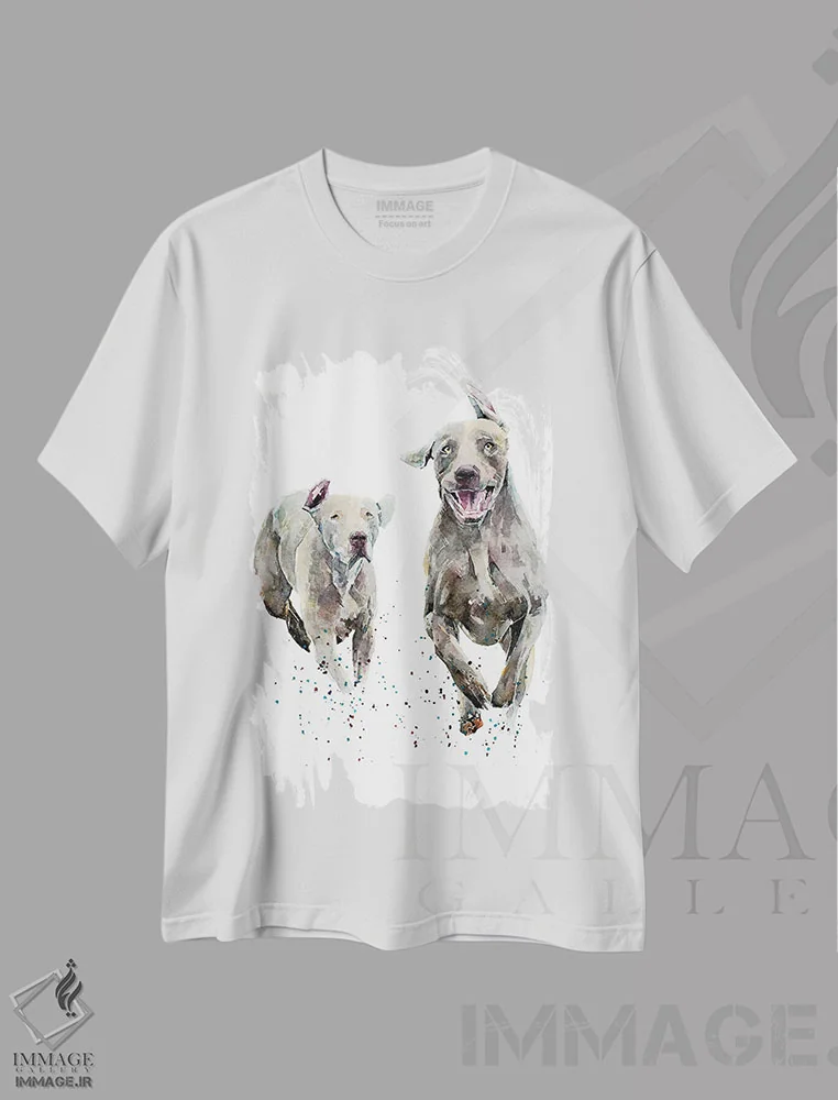 تیشرت سفید طرح دار وایمارانرهای دونده، دکور معاصر اثر ادز واترکالرز | فروشگاه ایماژ