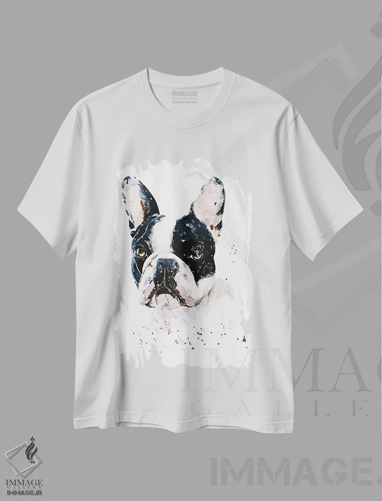 تیشرت سفید طرح دار فرنچ بولداگ: بهترین هر دو دنیا، دکور معاصر اثر ادز واترکالرز | فروشگاه ایماژ
