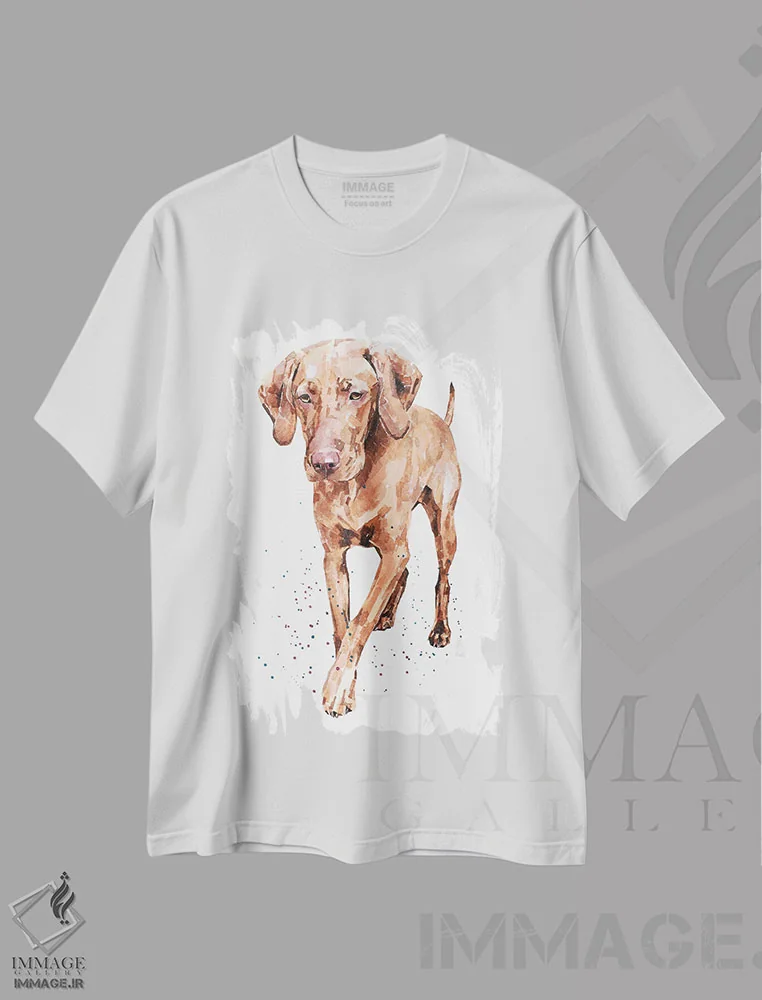 تیشرت سفید طرح دار ویزسلا با بهترین پای جلو، دکور معاصر اثر ادز واترکالرز | immage.ir