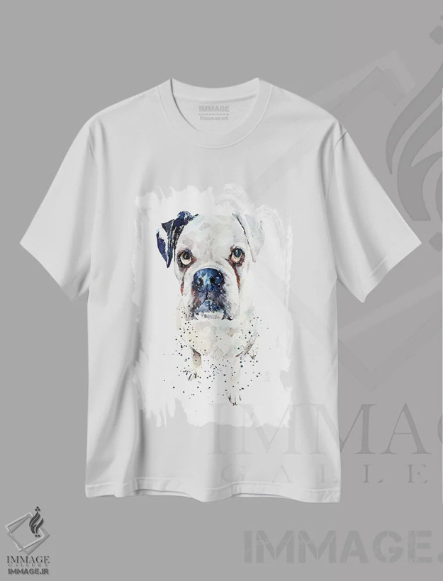 تیشرت سفید طرح دار باکسر آلمانی سفید II، دکور معاصر اثر ادز واترکالرز | فروشگاه ایماژ