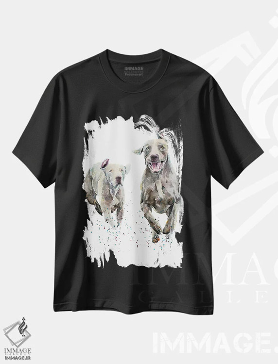 تیشرت مشکی طرح دار وایمارانرهای دونده، دکور معاصر اثر ادز واترکالرز | immage.ir