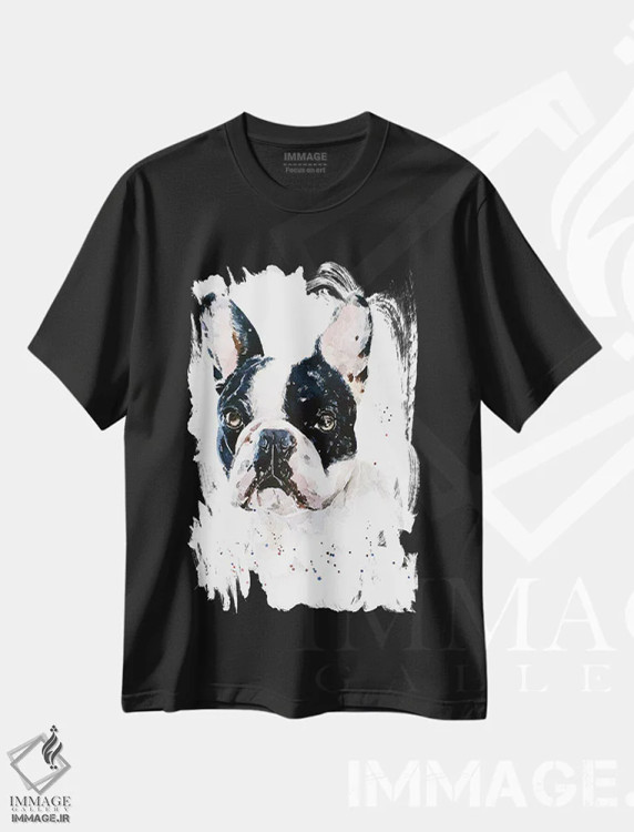 تیشرت مشکی طرح دار فرنچ بولداگ: بهترین هر دو دنیا، دکور معاصر اثر ادز واترکالرز | immage.ir