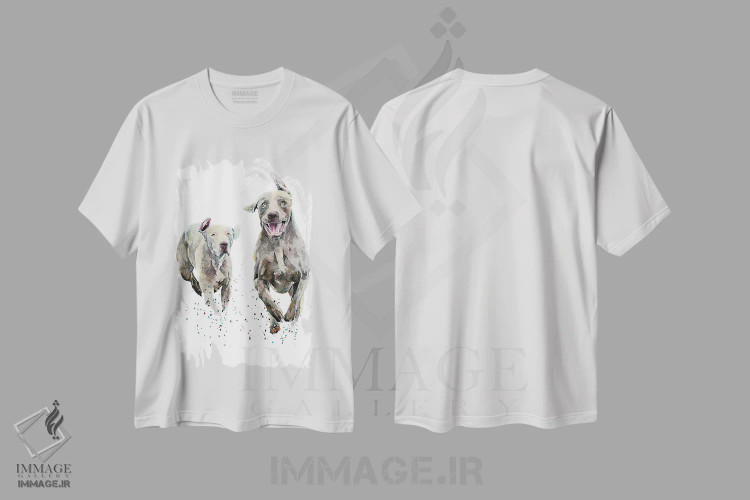 تیشرت سفید طرح دار وایمارانرهای دونده، دکور معاصر اثر ادز واترکالرز | فروشگاه ایماژ