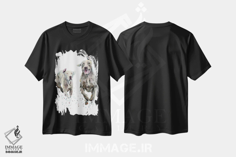 تیشرت مشکی طرح دار وایمارانرهای دونده، دکور معاصر اثر ادز واترکالرز | immage.ir
