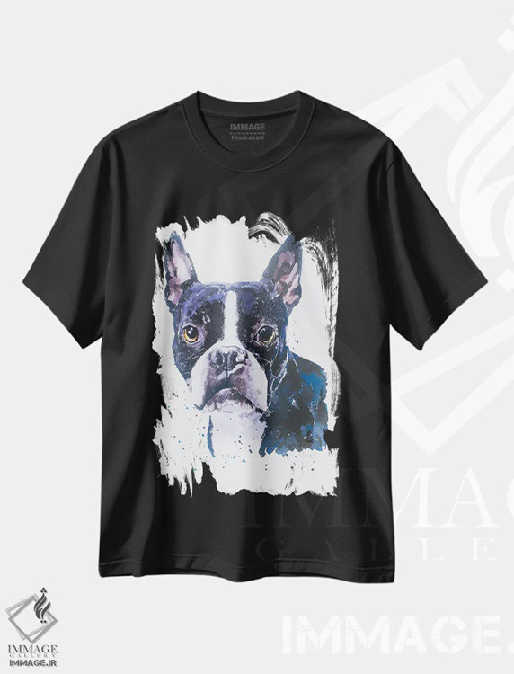تیشرت مشکی طرح دار بوستون تریر، تزئینی اثر ادز واترکالرز | فروشگاه ایماژ