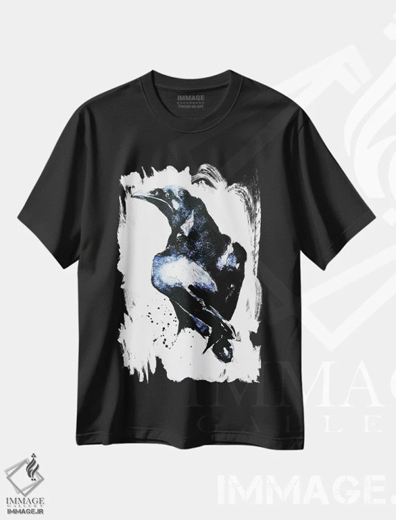 تیشرت مشکی طرح دار کلاغ، دکور معاصر اثر ادز واترکالرز | immage.ir