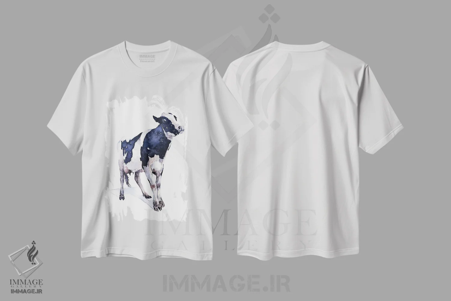 تیشرت سفید طرح دار گاو، دکور معاصر اثر ادز واترکالرز | immage.ir