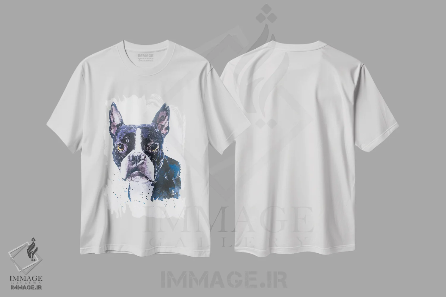 تیشرت سفید طرح دار بوستون تریر، تزئینی اثر ادز واترکالرز | immage.ir
