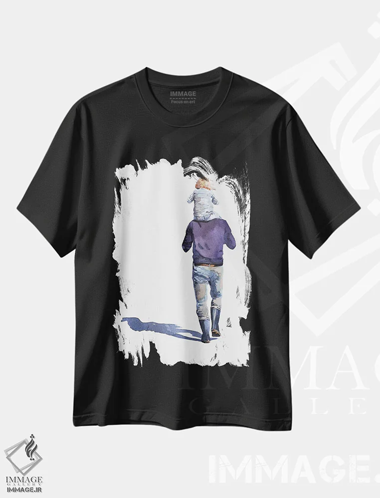 تیشرت مشکی طرح دار پدری عزیز، دکور معاصر اثر ادز واترکالرز | immage.ir