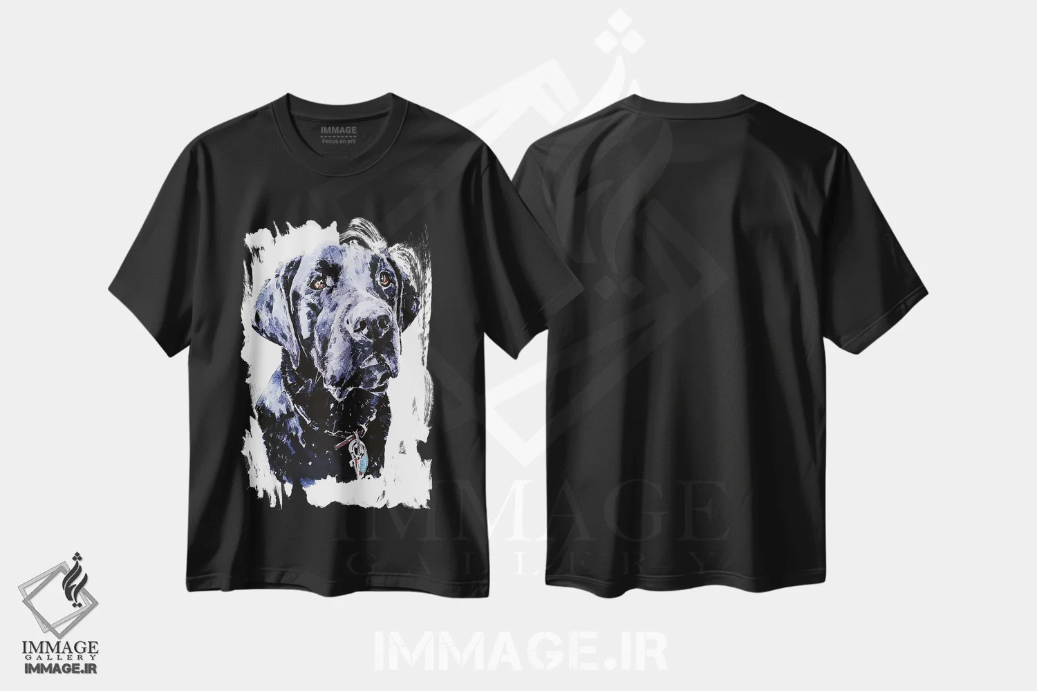 تیشرت مشکی طرح دار تاریک مثل شب، روشن مثل خورشید، دکور معاصر اثر ادز واترکالرز | فروشگاه ایماژ