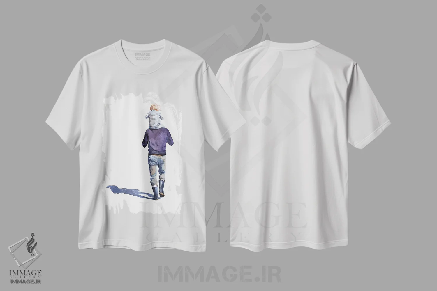 تیشرت سفید طرح دار پدری عزیز، دکور معاصر اثر ادز واترکالرز | فروشگاه ایماژ