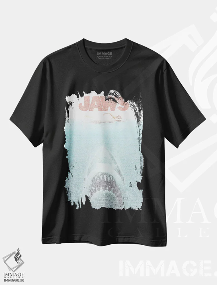 تیشرت مشکی طرح دار آرواره ها، هنر دیجیتال اثر گوسفند رباتی | immage.ir