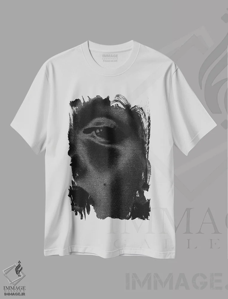 تیشرت سفید طرح دار مونرو، تایپوگرافی اثر گوسفند رباتی | immage.ir
