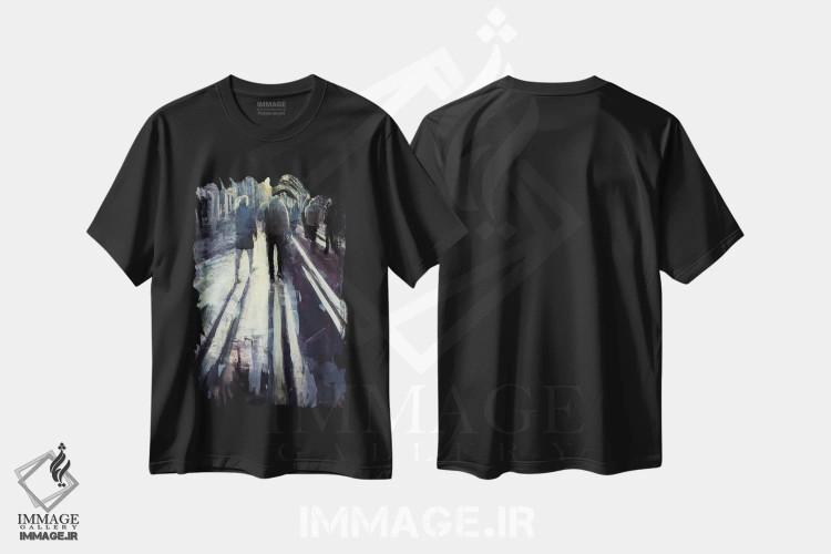 تیشرت مشکی طرح دار غروب در برلین، دکور معاصر اثر ادوارد وارکنتین | immage.ir
