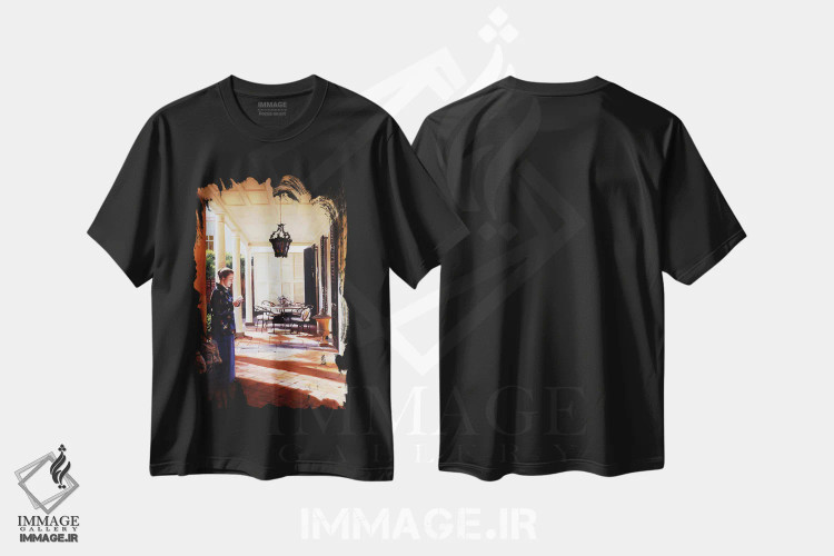 تیشرت مشکی طرح دار در حیاط چارلستون، هنر فاخر معاصر اثر ایوان ویلسون | immage.ir