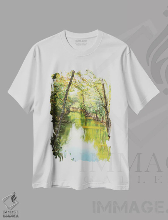 تیشرت سفید طرح دار رودخانه سیپسی، هنر فاخر معاصر اثر ایوان ویلسون | immage.ir