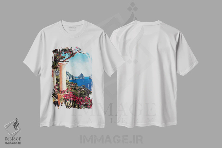 تیشرت سفید طرح دار پرگولا در کاپری، دکور معاصر اثر الیزابت رایت | immage.ir