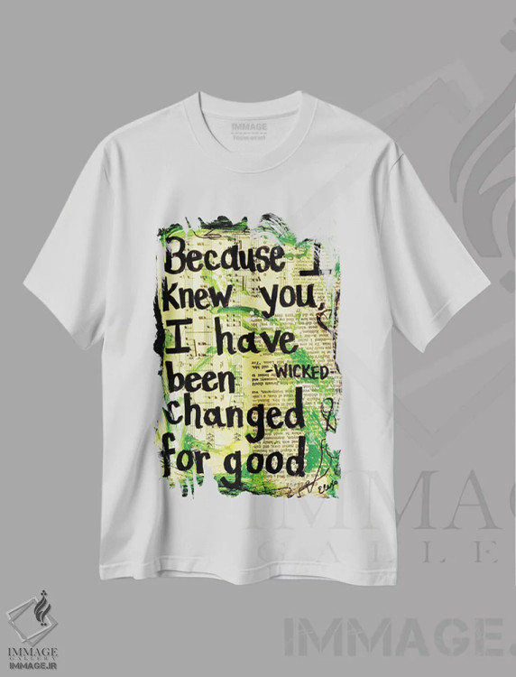 تیشرت سفید طرح دار چون تو را شناختم، مدیوم اثر الکسا بانکرافت | فروشگاه ایماژ