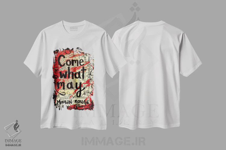 تیشرت سفید طرح دار هر چه بادا باد از مولن روژ، مدیوم اثر الکسا بانکرافت | فروشگاه ایماژ
