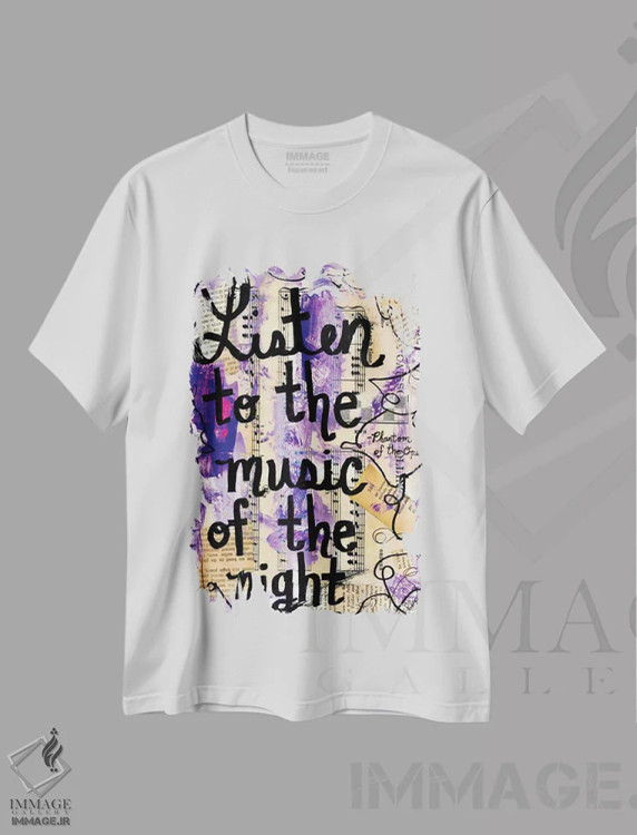 تیشرت سفید طرح دار موسیقی شب شبح اپرا، مدیوم اثر الکسا بانکرافت | immage.ir
